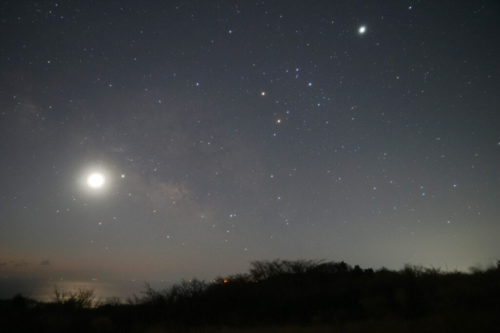月と土星の接近 in 星が山公園(20180212)