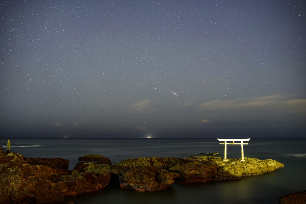 大洗海岸での冬の星座観察
