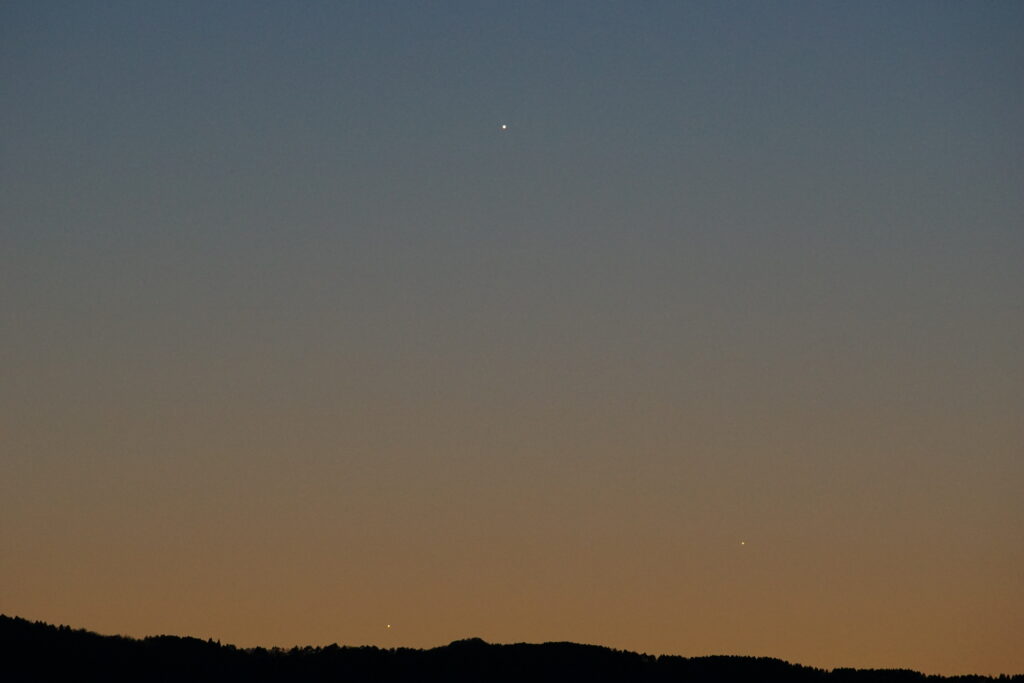木星、土星、水星の接近